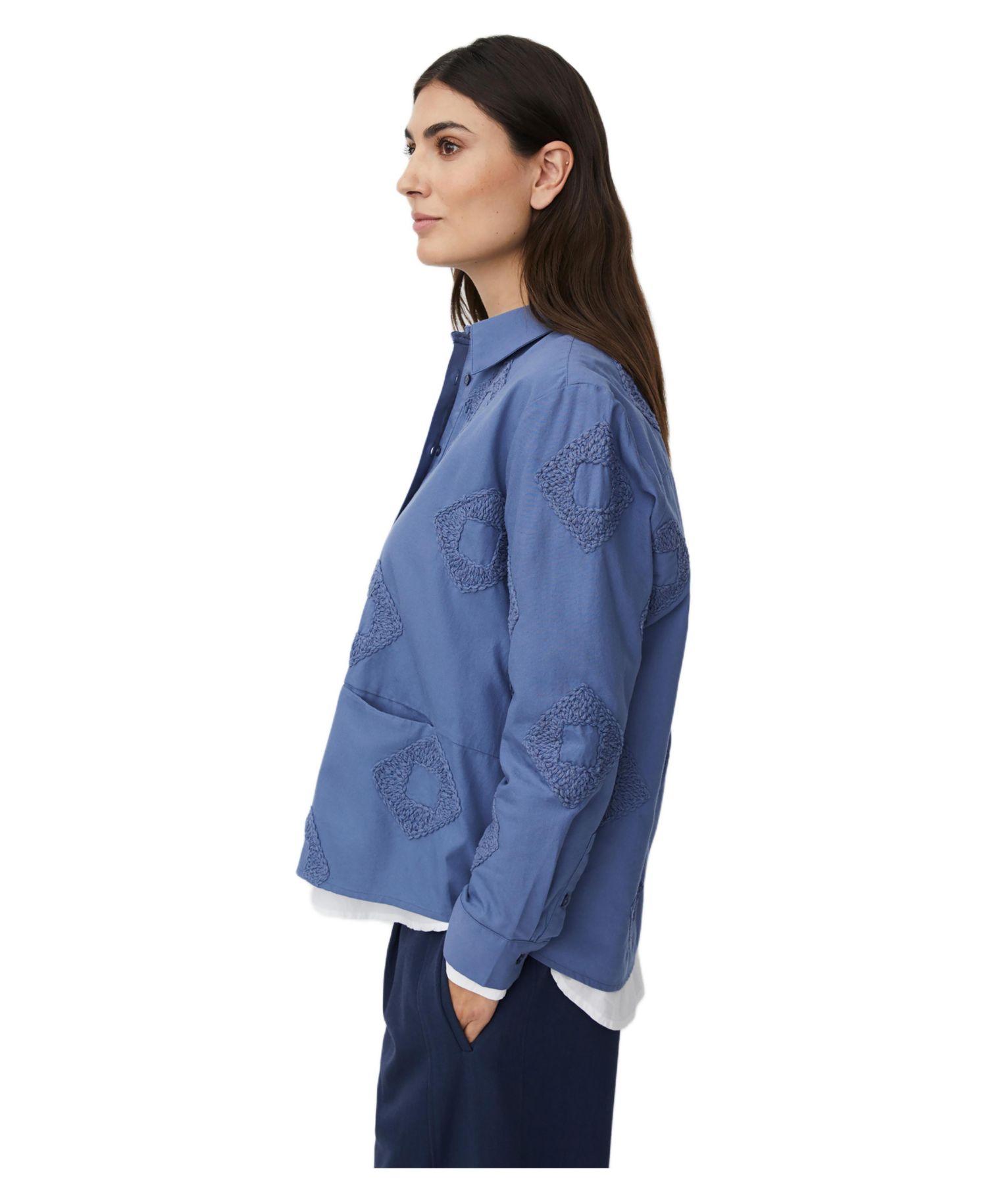 Women's 100% Cotton Long Sleeve Collared Shirt