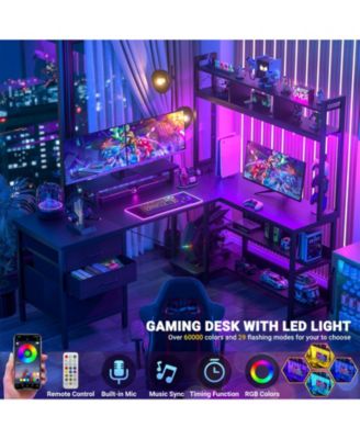 59'' W L-Shaped Computer Desk with Tall Hutch,Corner Desk