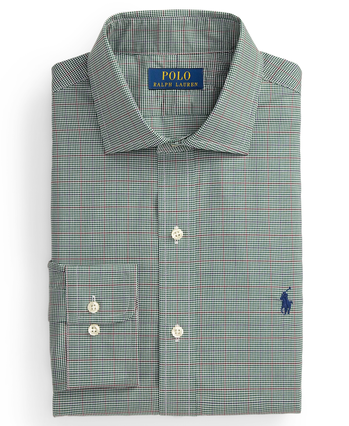 Polo Ralph Lauren Men's Classic Fit Tattersall Poplin Dress Shirt