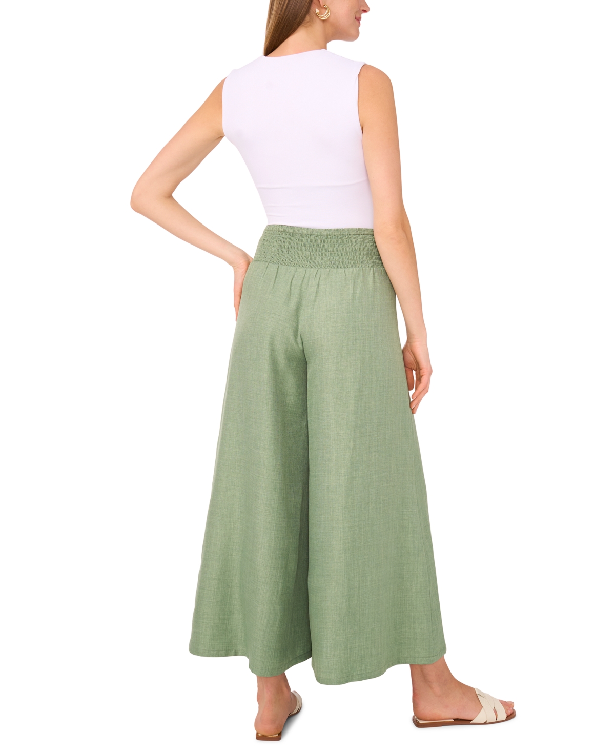 Vince Camuto Women's Cropped Wide-leg Pants In Green