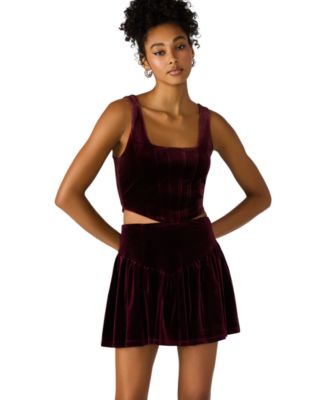 Steve Madden - Women's Aryanna Velvet Corset Tank Top