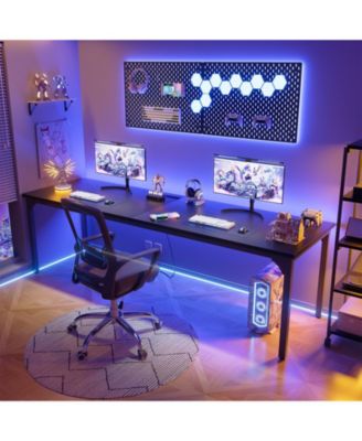 8.8'' W Rectangle Computer Desk, Wood Top Study Workstation