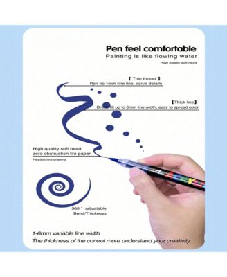 12 Colors Direct Liquid Acrylic Marker Pens, Drawing Drawing Color Soft-Head Marker, Waterproof Body Painting Brush for Students