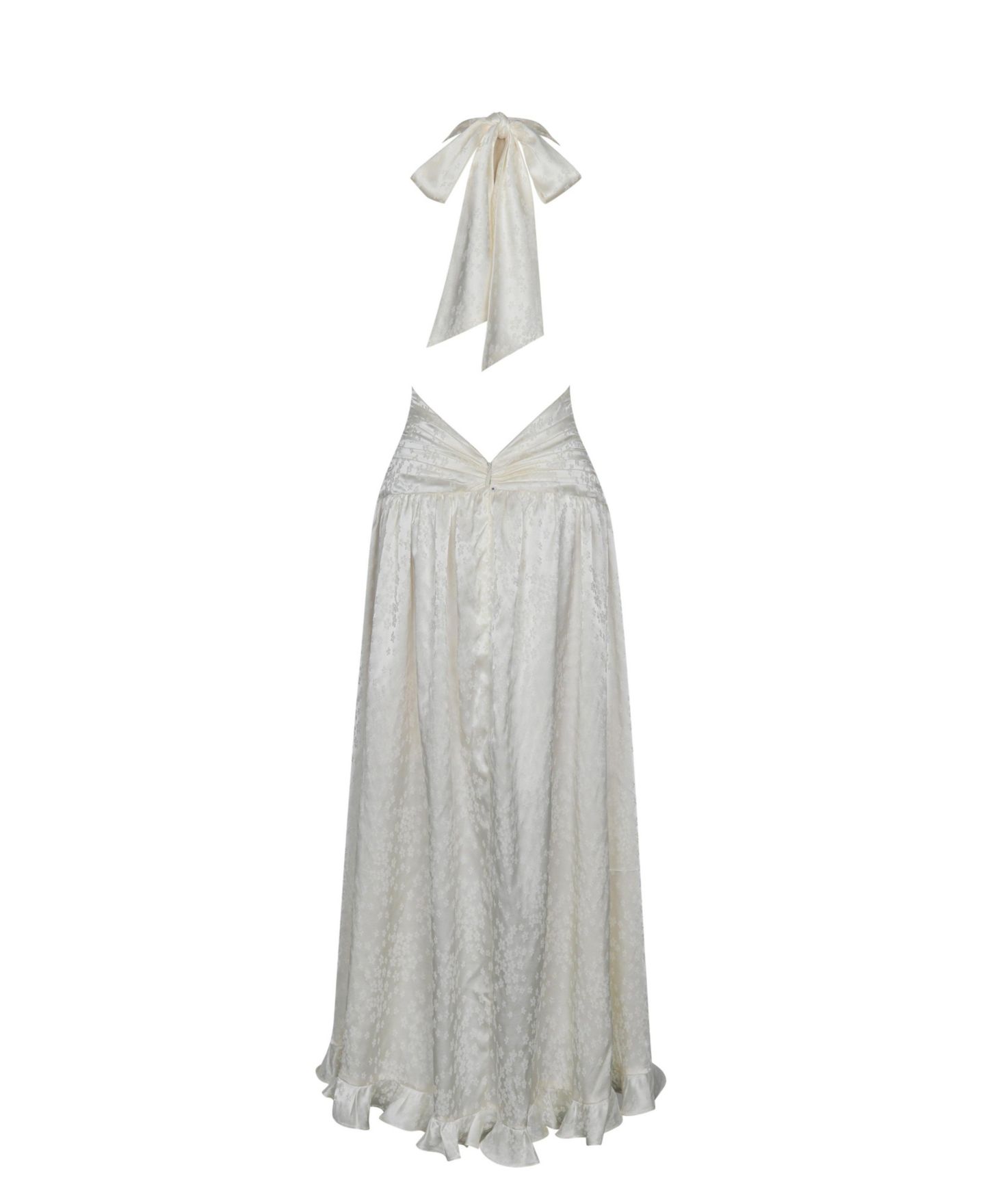 Женское платье Miss Circle Nalani Floral Ivory Ruffled Halter Maxi, цвет: Слоновая кость — фото 3