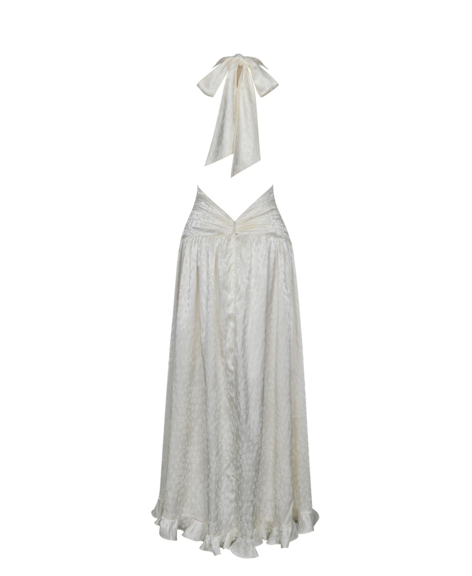 Women's Nalani Floral Ivory Ruffled Halter Maxi Dress