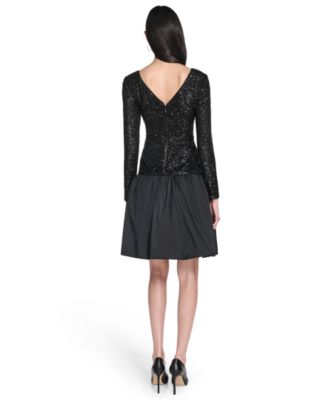 Women's Long Sleeve Boat Neck Dress