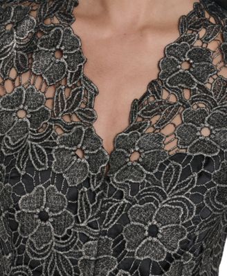 Women's Printed Deep V-Neck Dress