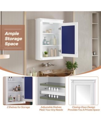 20'' Wall Mounted Bathroom Storage Cabinet with Mirror & Adjustable Shelf