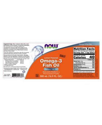 Omega-3 Fish Oil Lemon, Lemon, 16.9 oz