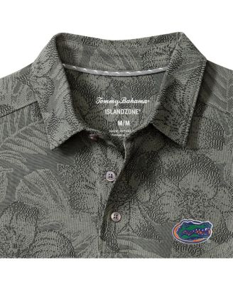 Men's Gray Florida Gators Palm Fresco Hibiscus IslandZone Polo Shirt