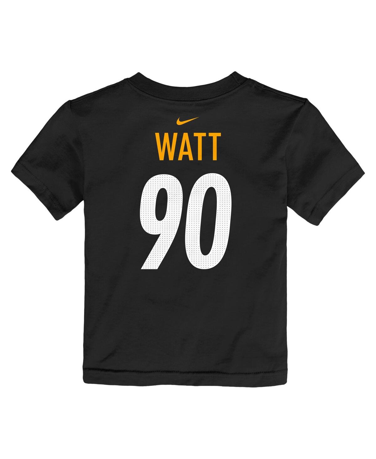 Nike Toddler T.j. Watt Black Pittsburgh Steelers Player Name Number T-shirt In Black