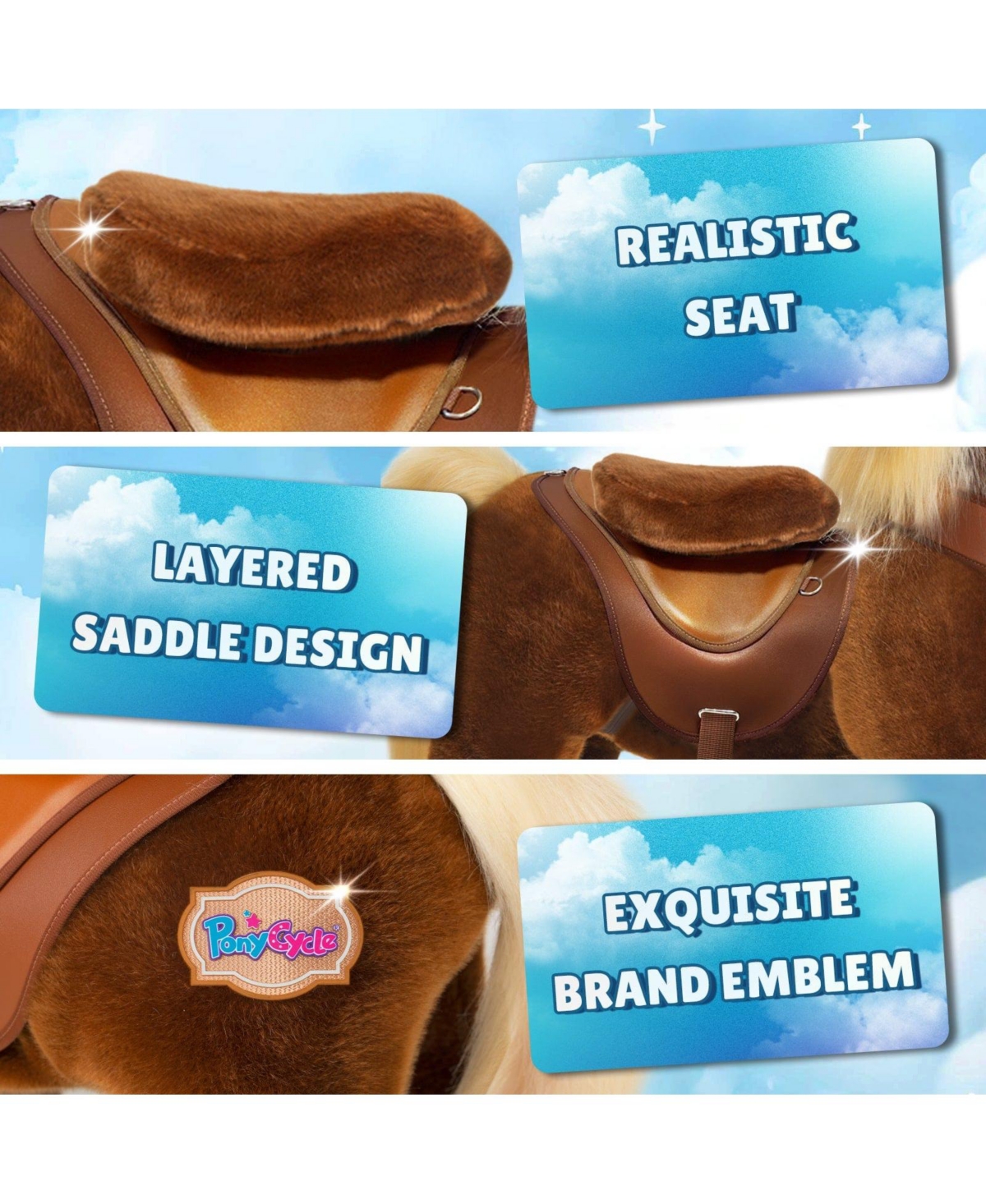 PonyCycle Model Y Brown Horse Rideable Toy for Age -4