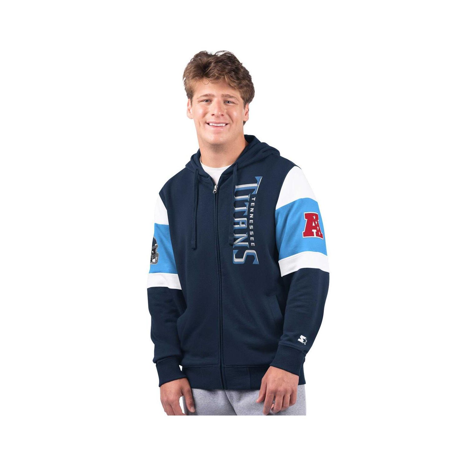 Men's Navy Tennessee Titans Extreme Full-Zip Hoodie