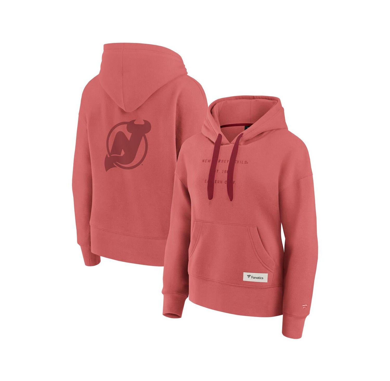 Women's Red New Jersey Devils Elements Future Ground Subtle Tonal Pullover Hoodie