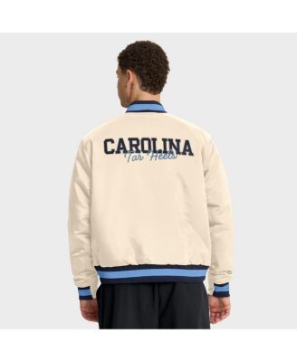 Men's Tan North Carolina Tar Heels Legacy Full-Snap Bomber Jacket