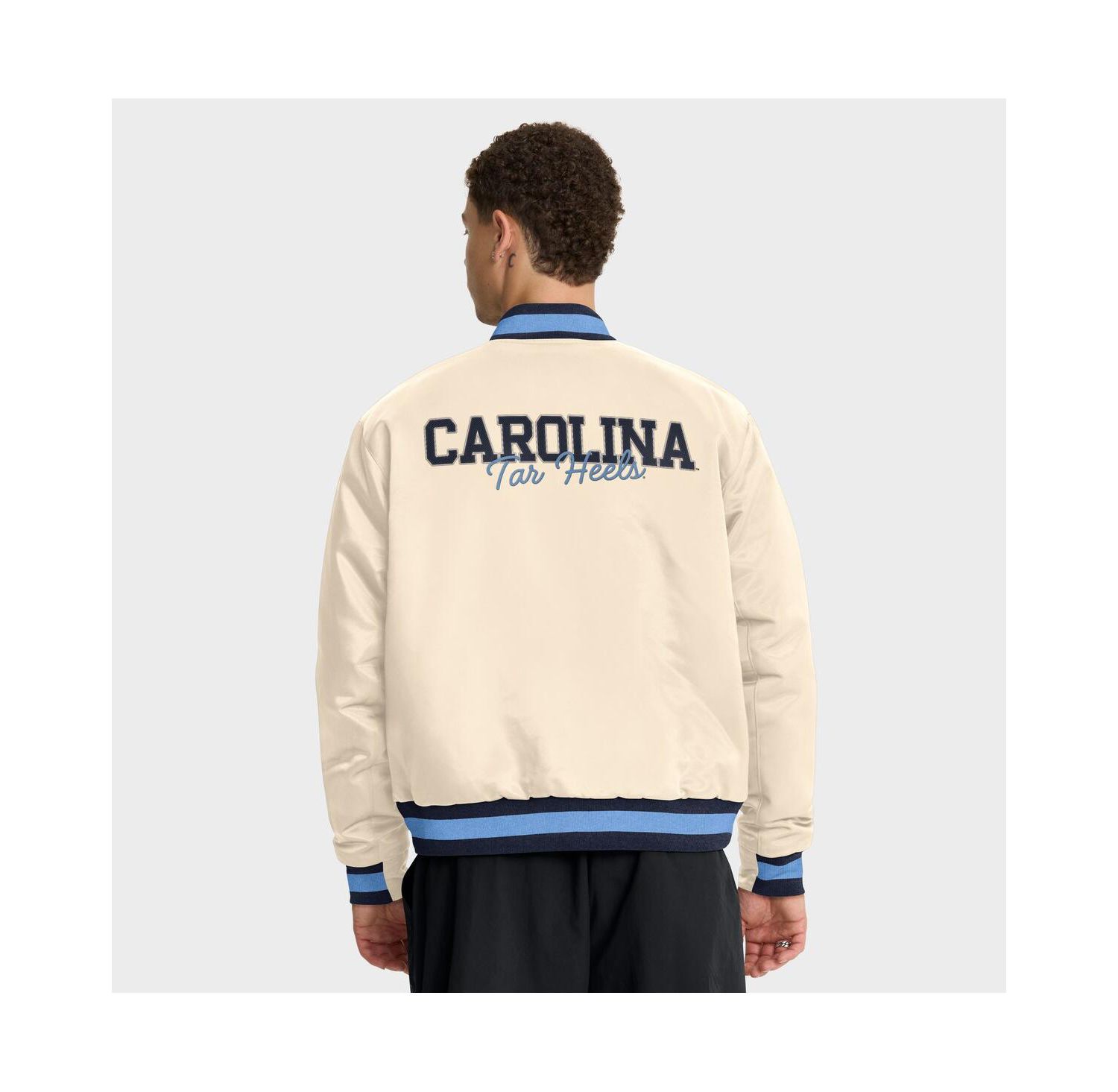 Men's Tan North Carolina Tar Heels Legacy Full-Snap Bomber Jacket