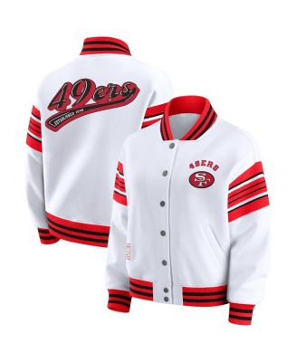 WEAR by Erin Andrews - Women's White San Francisco 49ers Full-Snap Fleece Sweatshirt Jacket