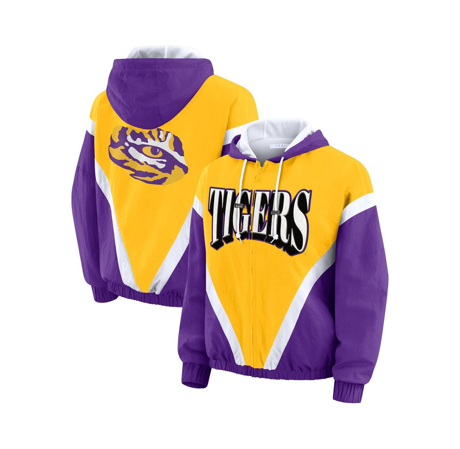 Women's Gold/Purple LSU Tigers Color Block Full-Zip Hoodie Windbreaker Jacket