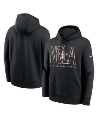 Nike - Men's Black New Orleans Saints Busted Play Club Fleece Pullover Hoodie