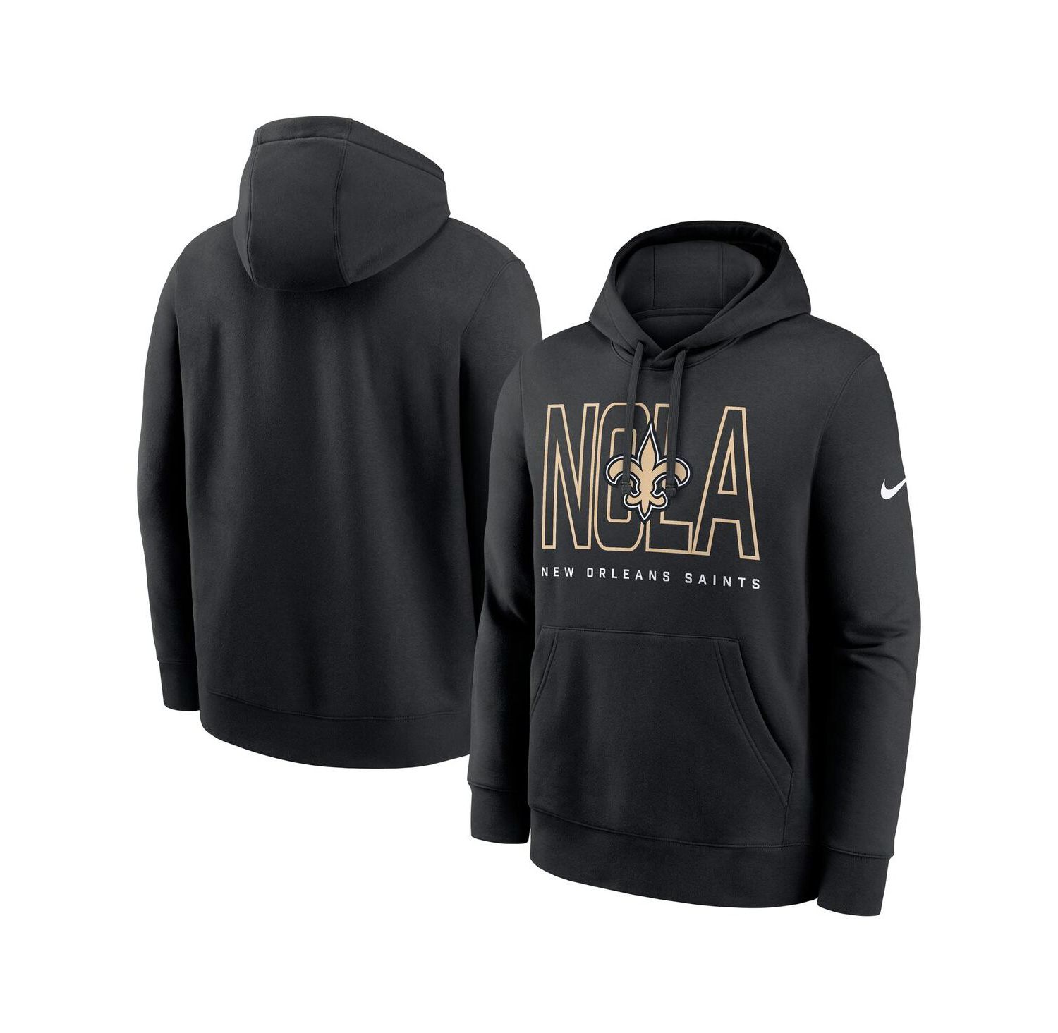 Men's Black New Orleans Saints Busted Play Club Fleece Pullover Hoodie