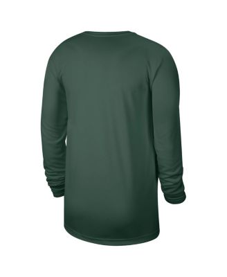 Men's Hunter Green Milwaukee Bucks 2025/26 On-Court Flare Performance Practice Long Sleeve T-Shirt