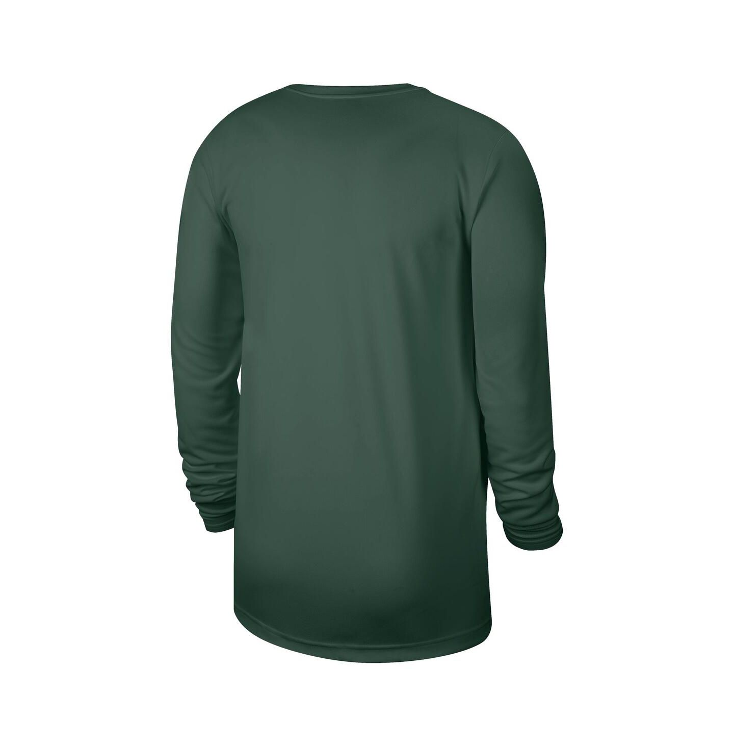 Мужская футболка Nike Hunter Green Milwaukee Bucks 2025/26 On-Court Flare Performance Practice Long Sleeve — фото 3