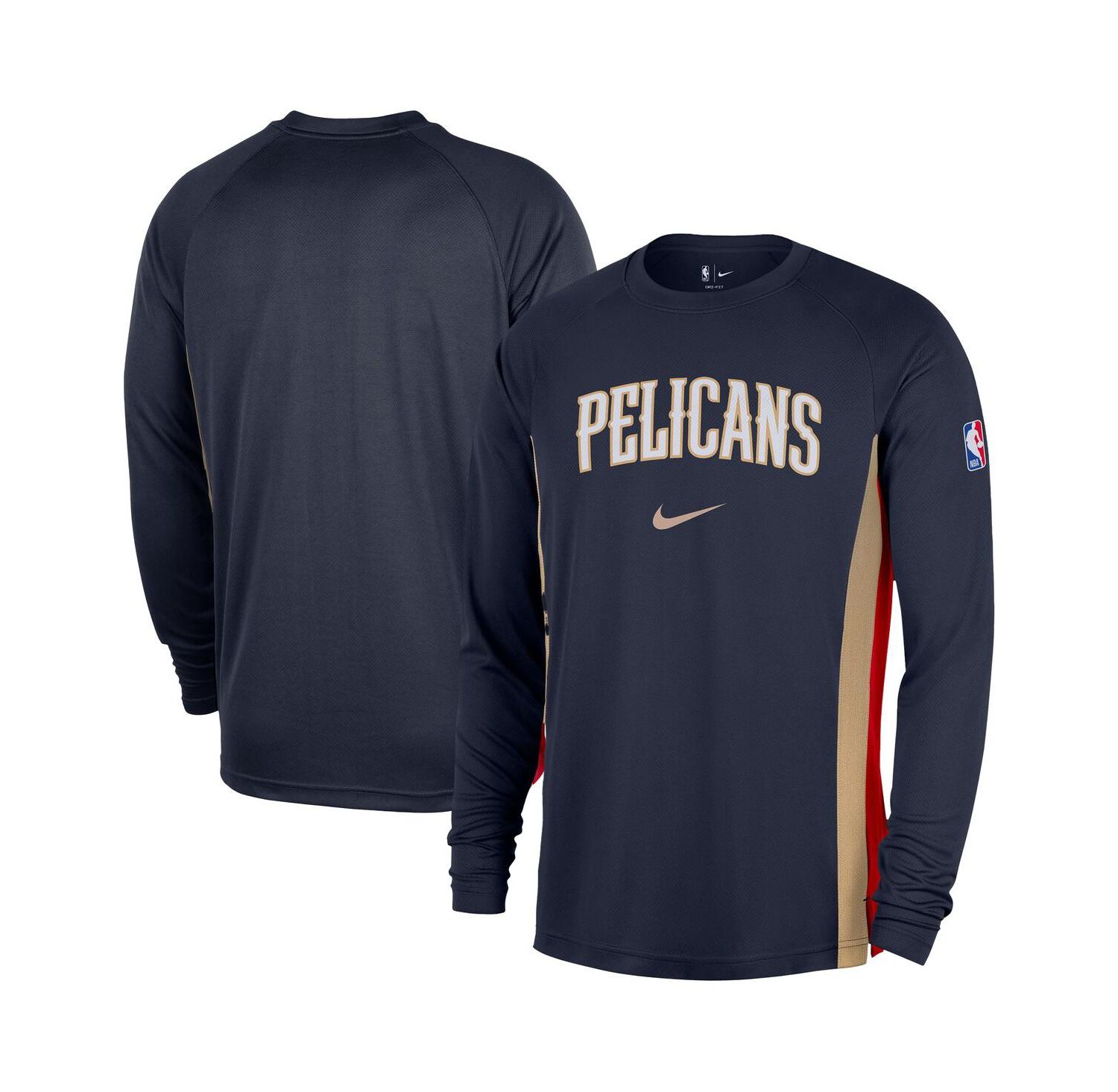 Men's Navy New Orleans Pelicans 2025/26 Authentic Pre-Game Legend Dri-FIT Long Sleeve Shooting T-Shirt