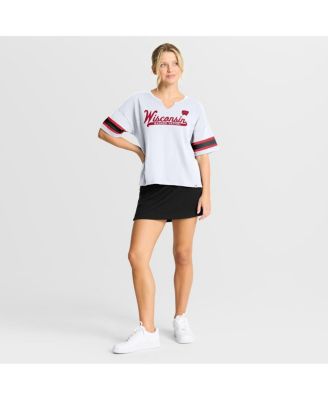 Women's White Wisconsin Badgers Hometown Premium Script T-Shirt