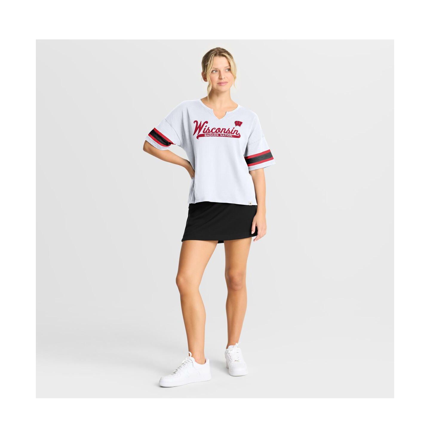 Женская футболка Fanatics White Wisconsin Badgers Hometown Premium Script — фото 3