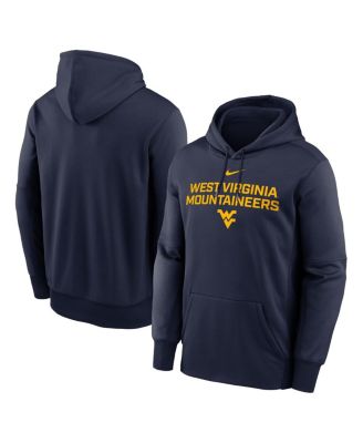 Nike - Men's Navy West Virginia Mountaineers Team Stacked Performance Pullover Hoodie