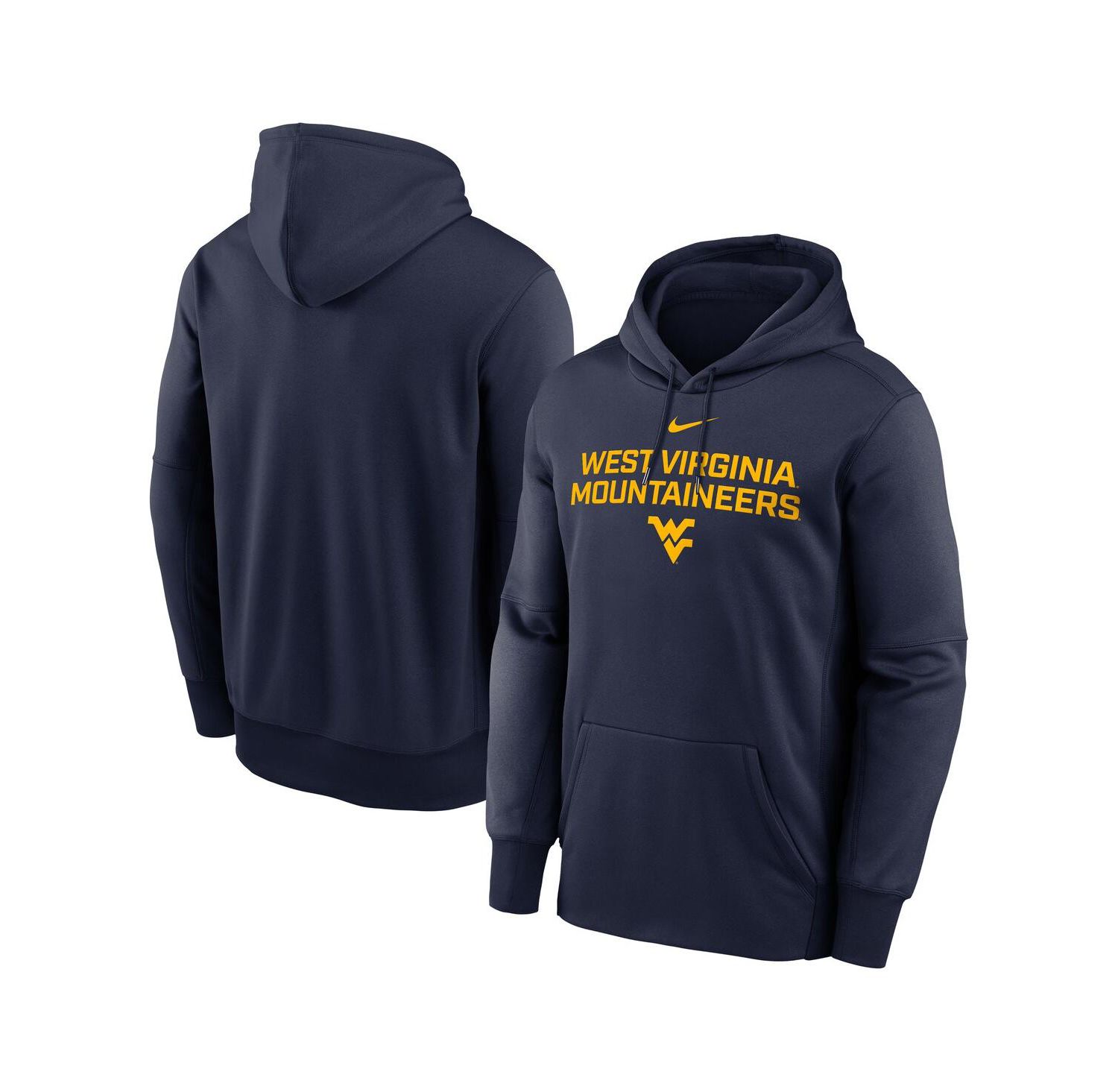 Men's Navy West Virginia Mountaineers Team Stacked Performance Pullover Hoodie