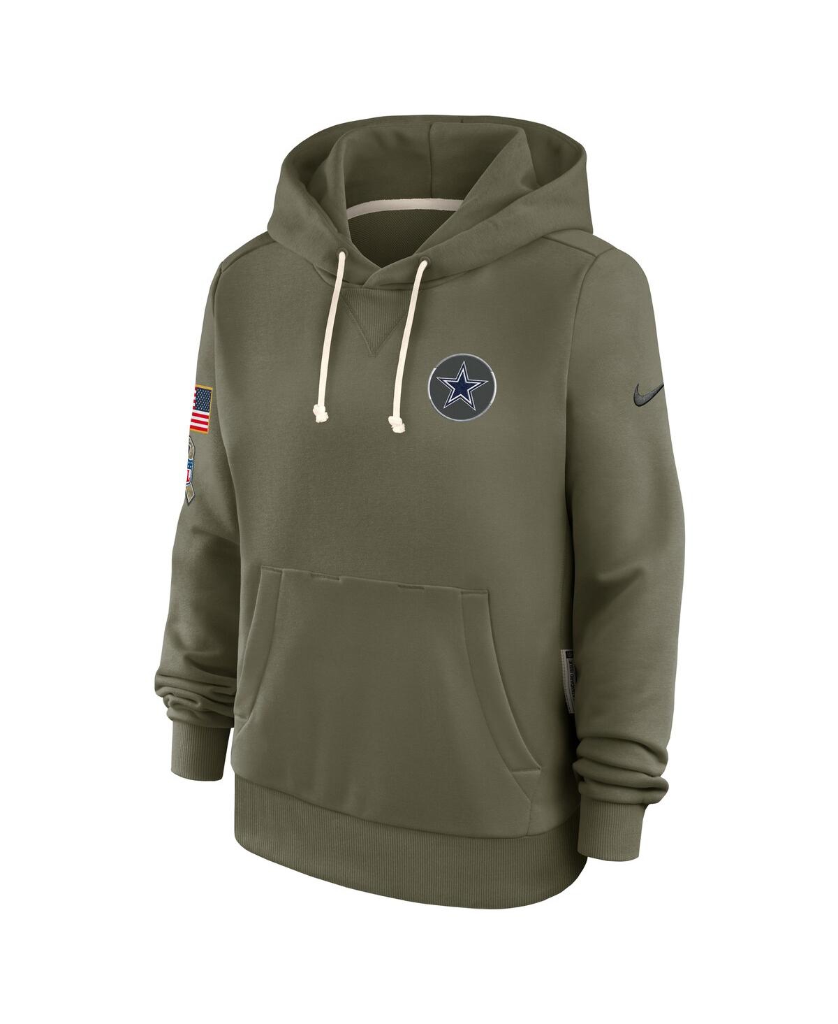 Nike Dallas Cowboys Salute To Service Sideline  Women's Dri-fit Nfl Pullover Hoodie In Gray
