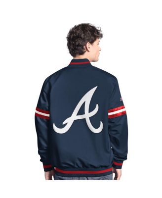 Men's&nbsp;Navy Atlanta Braves Scout Full-Snap Varsity Jacket