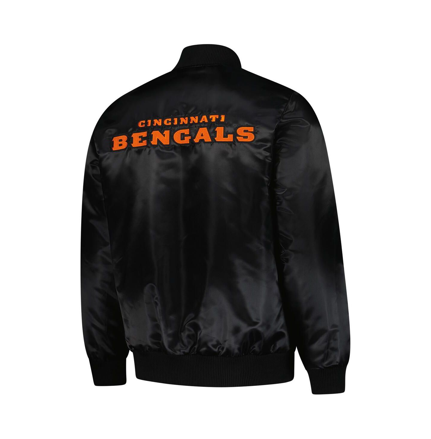 Мужская куртка Starter Black Cincinnati Bengals Exclusive Satin Full-Snap Varsity — фото 3