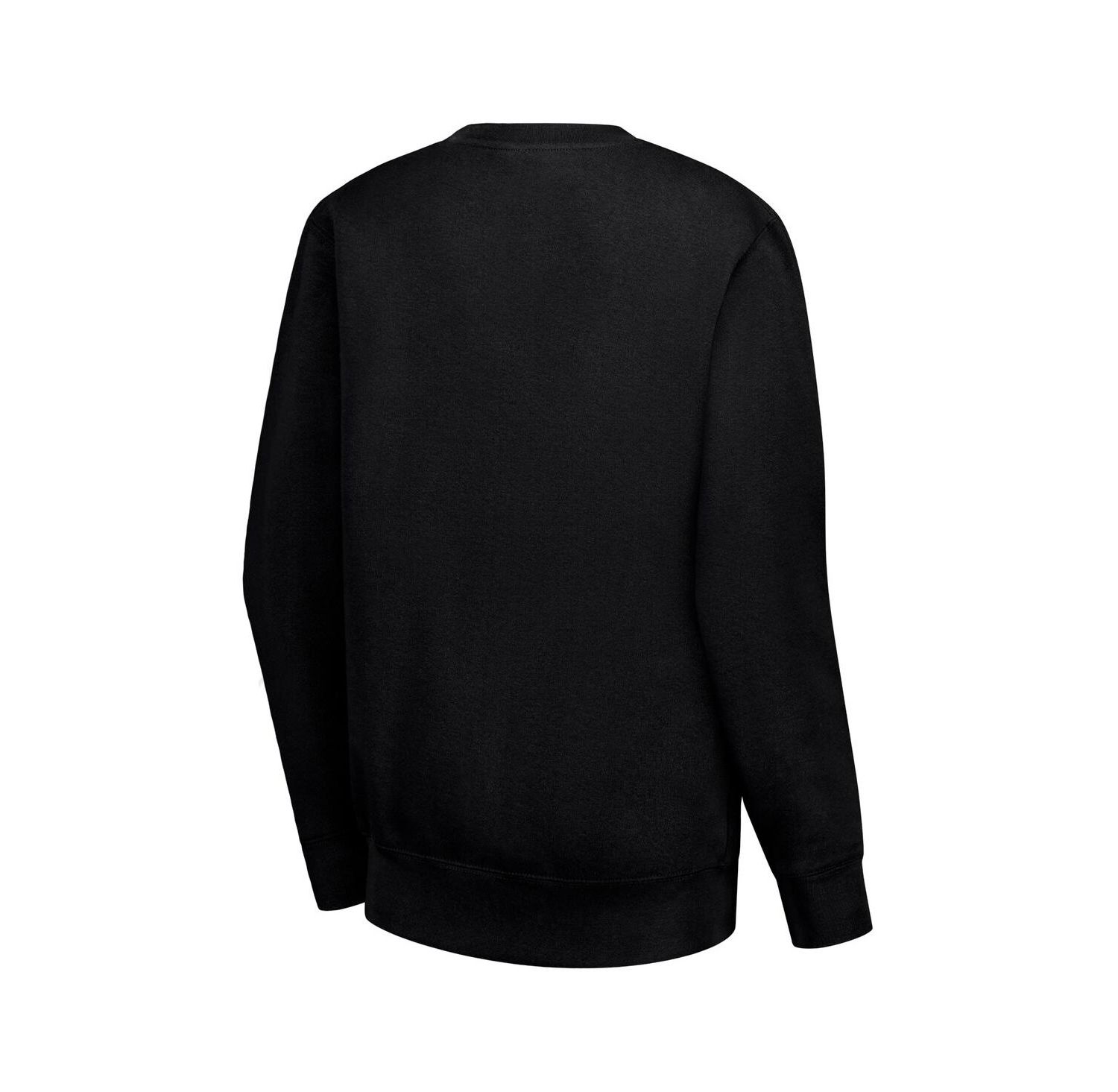 Women's Black Detroit Lions Leopard Heart Pullover Sweatshirt