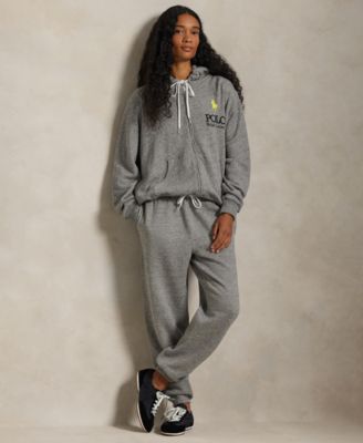 Women's Big Pony Lightweight Fleece Zip Hoodie Sweatshirt