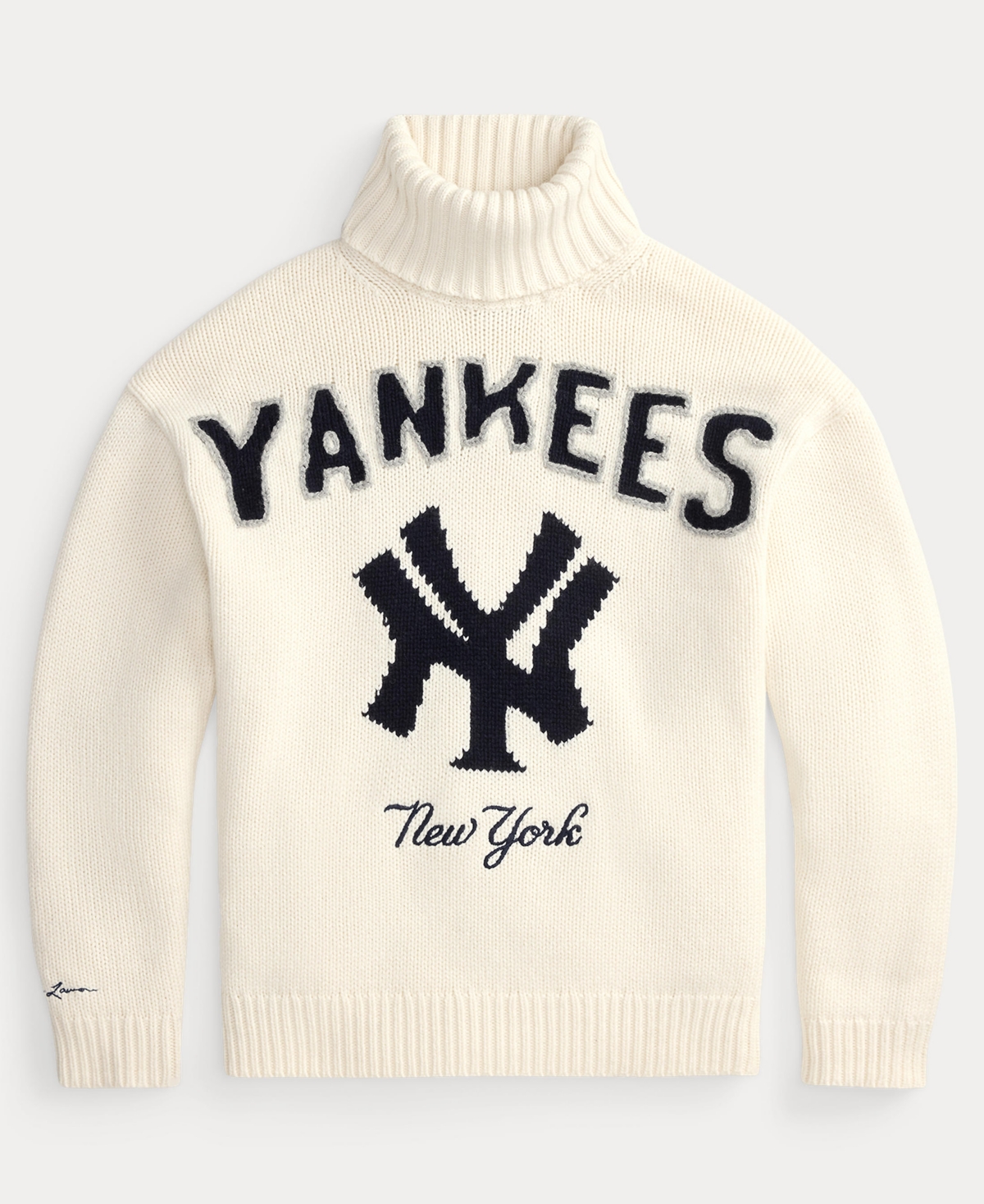 Polo Ralph Lauren Women's Yankees Long Sleeve Turtle Neck Sweater In White