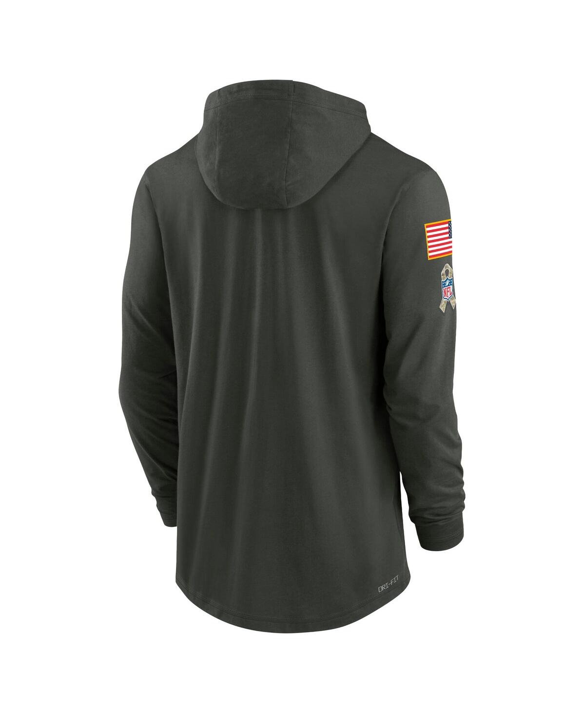 Nike Men's Forest Green Los Angeles Rams 2025 Salute to Service Sideline Dri-fit Lightweight Hooded Pullover Sweatshirt