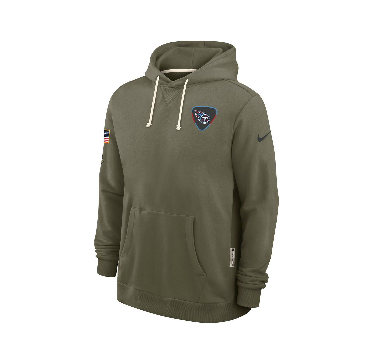 Men's Olive Tennessee Titans 2025 Salute to Service Sideline Standard Issue Dri-FIT Hoodie