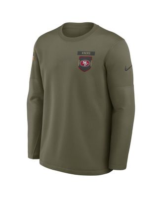 Men's Olive San Francisco 49ers 2025 Salute to Service Sideline Coaches Therma-FIT Long Sleeve T-Shirt