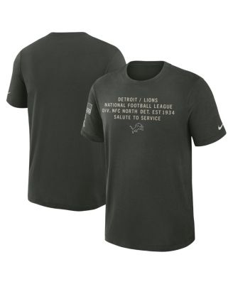 Nike - Men's Dark Green Detroit Lions 2025 Salute to Service Sideline Slub Dri-FIT T-Shirt