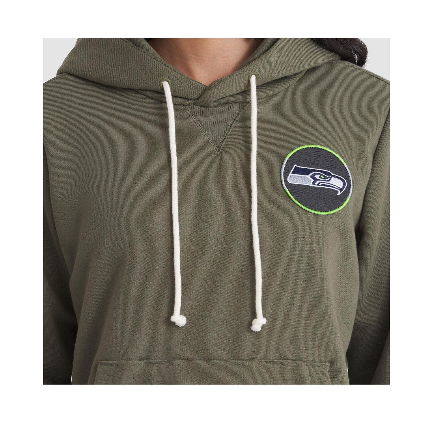 Women's Olive Seattle Seahawks 2025 Salute to Service Sideline Standard Issue Dri-FIT Hoodie