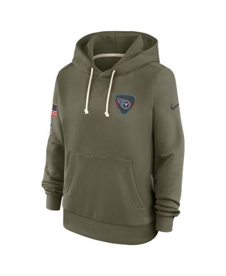 Women's Olive Tennessee Titans 2025 Salute to Service Sideline Standard Issue Dri-FIT Hoodie