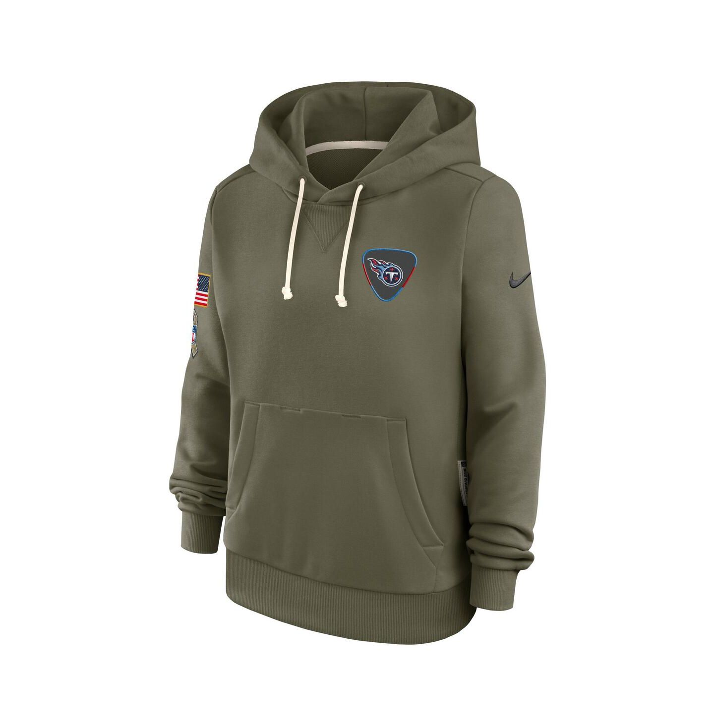 Женское худи Nike Olive Tennessee Titans 2025 Salute to Service Sideline Standard Issue Dri-FIT — фото 4