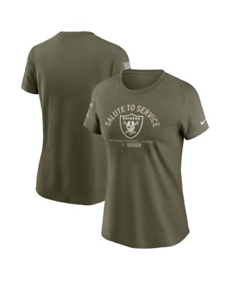 Nike - Women's Olive Las Vegas Raiders 2025 Salute to Service Sideline T-Shirt