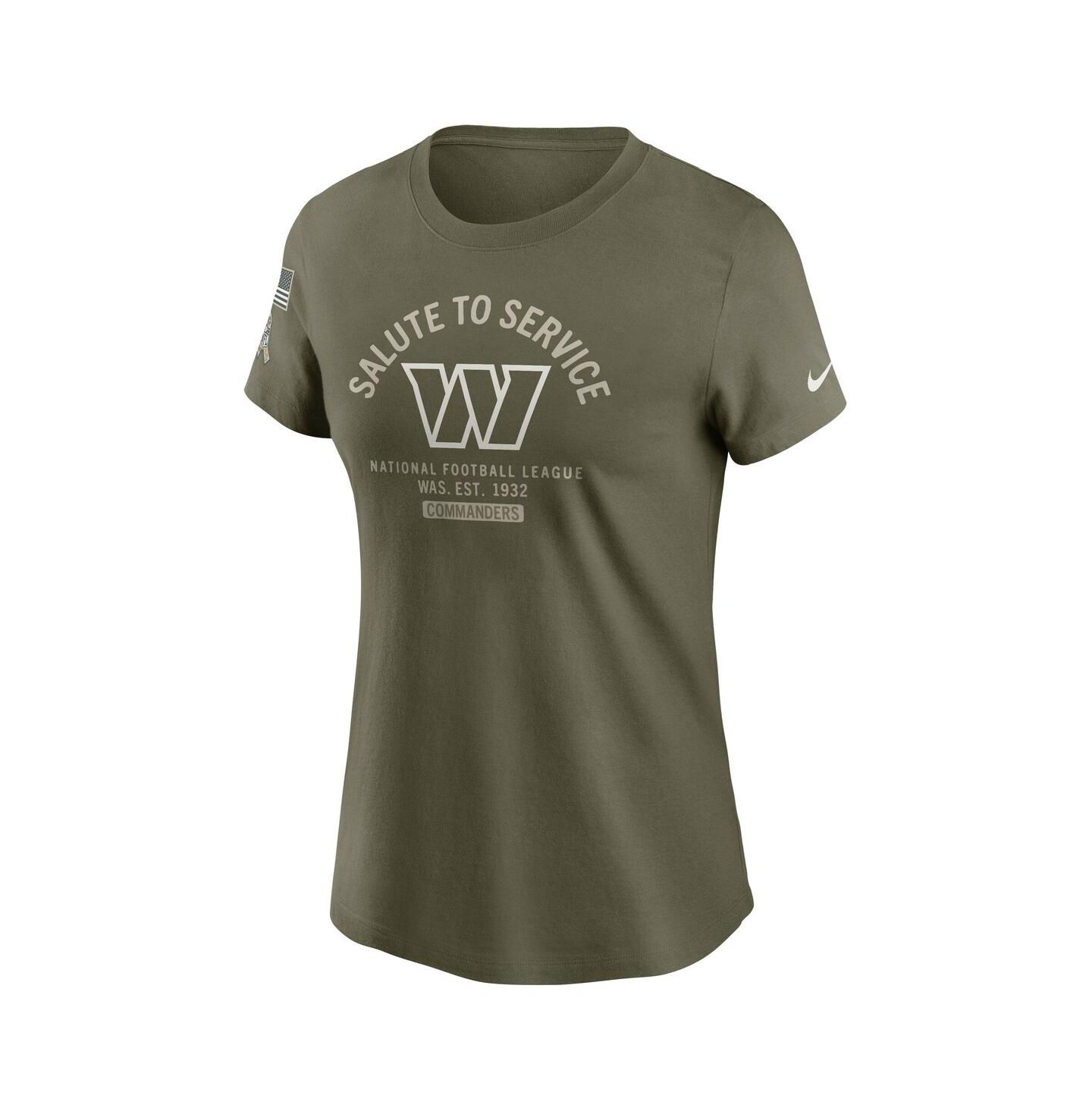 Женская футболка Nike Olive Washington Commanders 2025 Salute to Service Sideline — фото 4