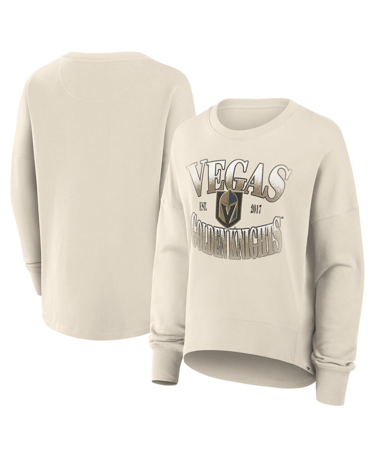 Fanatics Women's Cream Vegas Golden Knights Oversized Slice Pullover Sweatshirt In Neutral