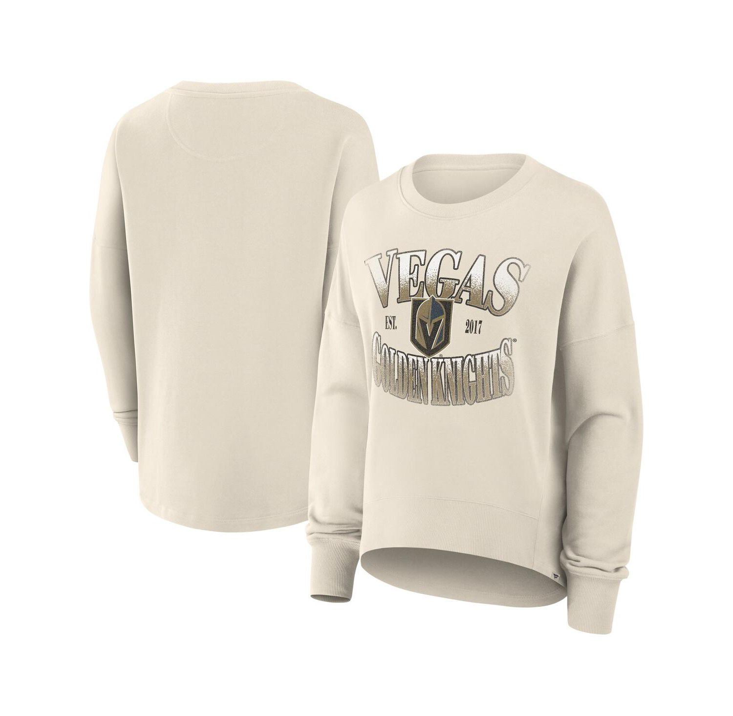Women's Cream Vegas Golden Knights Oversized Slice Pullover Sweatshirt