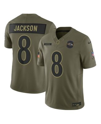 Nike - Men's Lamar Jackson Olive Baltimore Ravens 2025 Salute to Service Limited Jersey