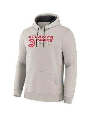 Men's Off White Atlanta Hawks Crossover Collection Blocked Shot Premium Pullover Hoodie